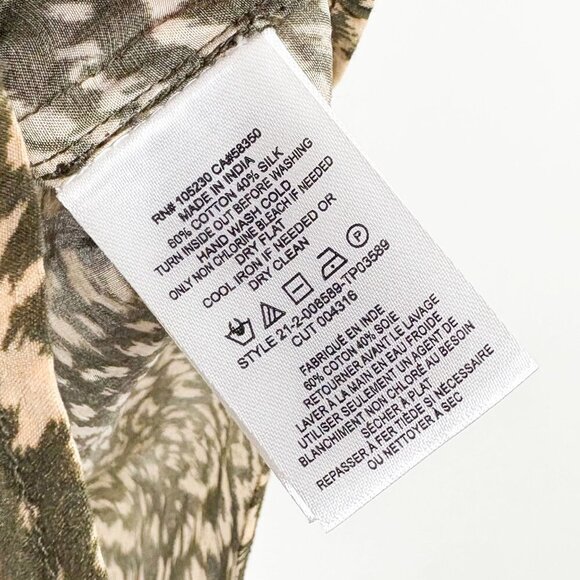 Joie Womens Leopard Print Short Sleeve Button Up Blouse Brown Small - Picture 3 of 4